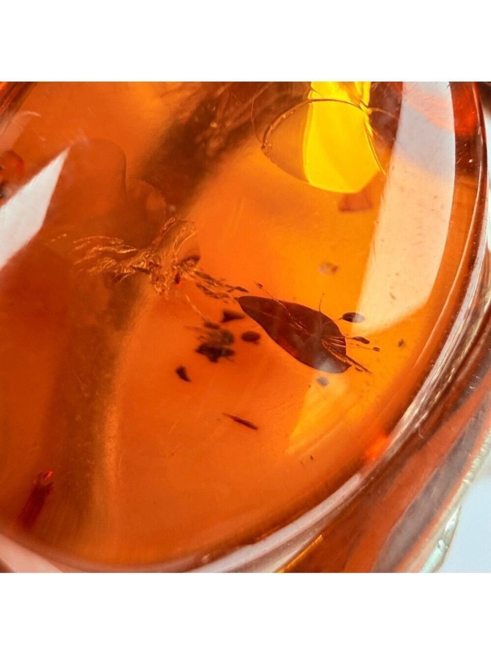 Modernist 9.8 CT Baltic Honey Amber Nested Sterling Silver VITGE Ring Adjustable - Picture 10 of 11